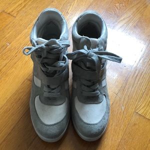 Xhilaration Shoes - Olive and cream sneaker booties Xhilaration Shoes - Olive and cream sneaker booties